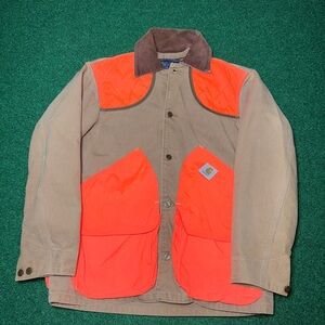 Vintage 80s Carhartt Orange Hunting Coat, Unique Style Jacket, Workwear (Large)